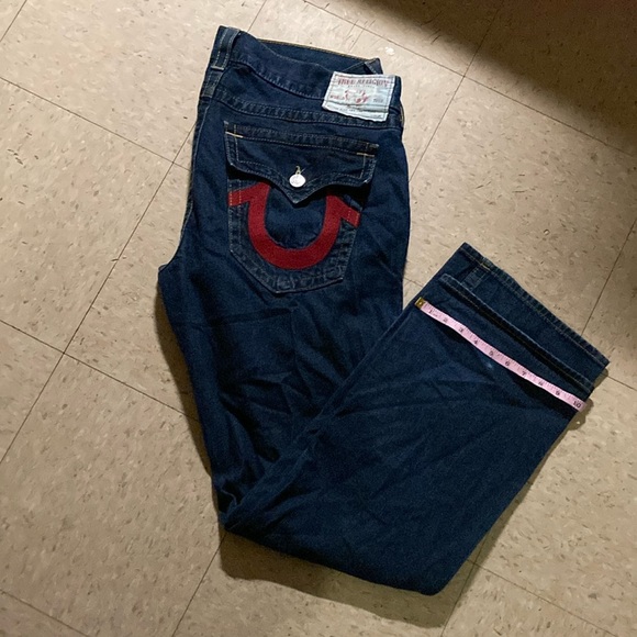 True Religion Indigo Jeans with Red Accents
